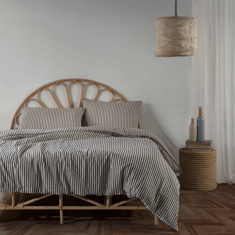 Ensemble de housse de couette 100% coton Burghdoff, Housse de couette simple + 1 taie d'oreiller 24 po, Beige