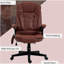 Fauteuil de bureau vibrant à 6 points avec massage chauffant, dossier haut inclinable en microfibre avec dossier inclinable, accoudoirs rembourrés et télécommande, rouge-968230785