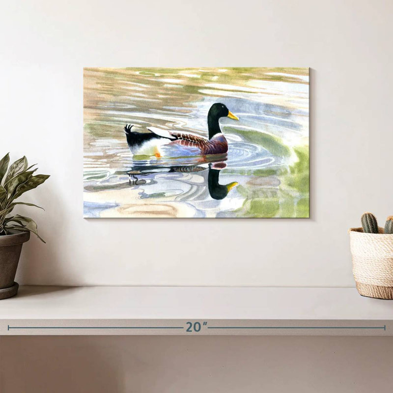 Brampt Duck Water Reflection, 8" H x 12" W