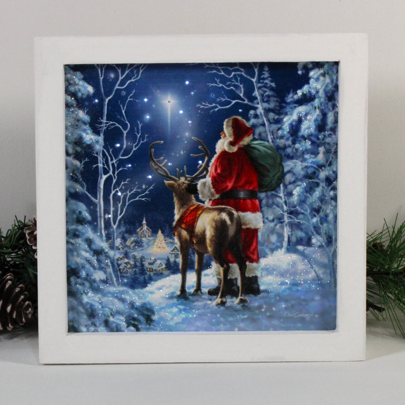 Starry Night Santa 8x8 Lighted Shadow Box