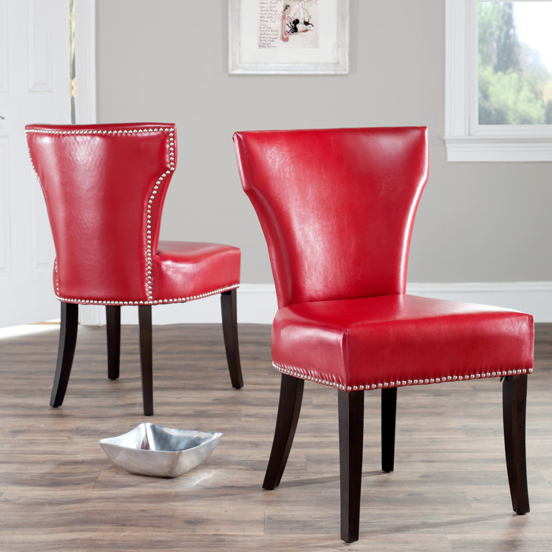 Jappic 21.7'' H Cotton Upholstered Parsons Chair, Red
