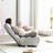 Metal Reclining Chair For Tv Watching - Gray And Linen Floor Chair, Space Saving Design