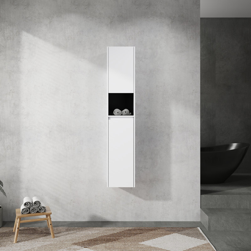 Bathroom Side Cabinet,2-Soft Close Doors,Float Mounting Design
