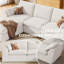 Canapé d'angle modulaire en mousse à mémoire de forme surdimensionnée de 274 cm (108 po), style Cloudy sans os | Canapé de sol entièrement en mousse avec méridienne profonde, canapé moderne en microfibre moelleuse et pelucheuse, sans assemblage, combinaison flexible pour la maison, blanc-1371722878