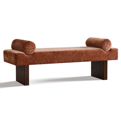 60" W Chenille Upholstered Bench