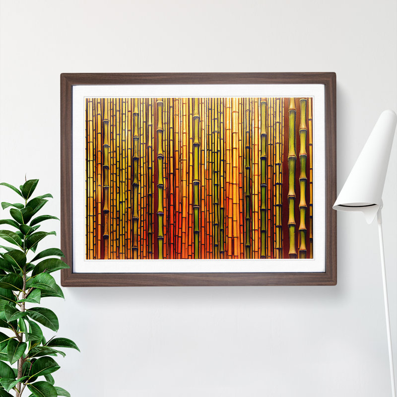 Admirable Bamboo Forest - Framed Print, 34cm H x 46cm W x 2cm D, Walnut