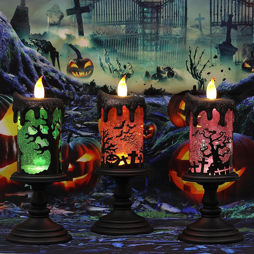 Lantern Decorative Candle Holders,Battery-Powered LED Candlestick