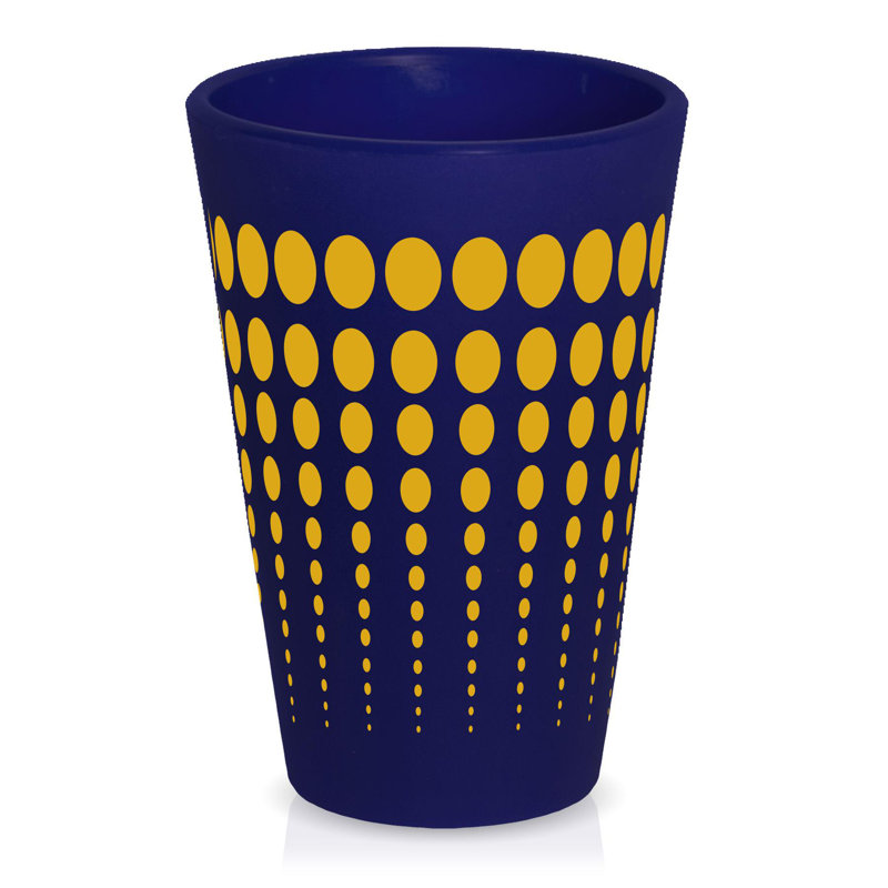 Verre à boisson plastique/acrylique 16 oz. Cayden, Bleu marine/jaune