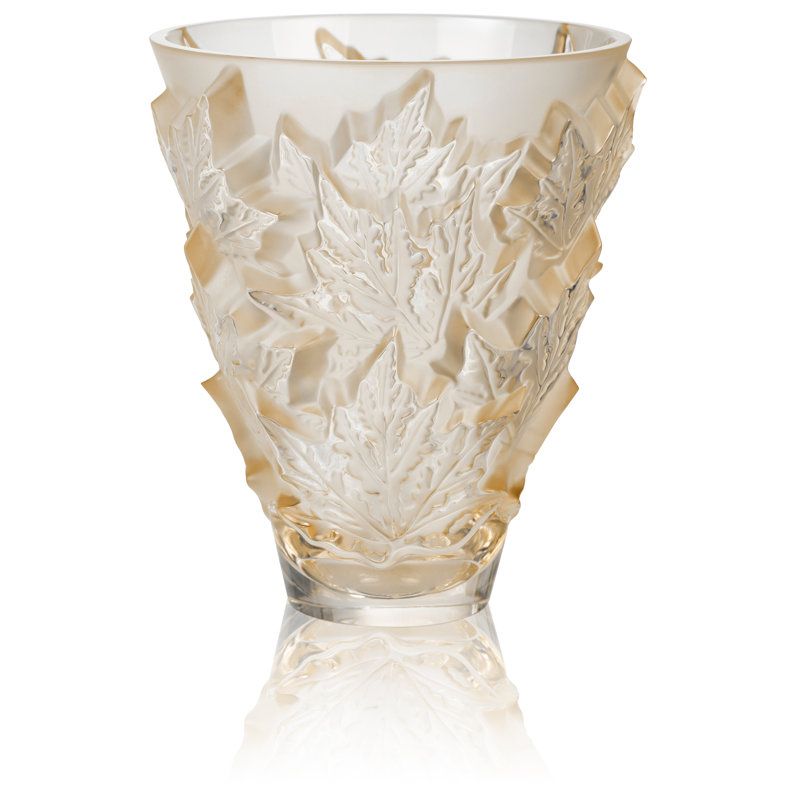 Champs-Élysées Handmade Crystal Table Vase, Gold Luster