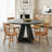 47" Round Dining Table For 4-7 People, Modern Wood Kitchen Table With Sturdy Metal Base, Large Round Dinner Table For Dining Room, Easy Assembly-416538220
