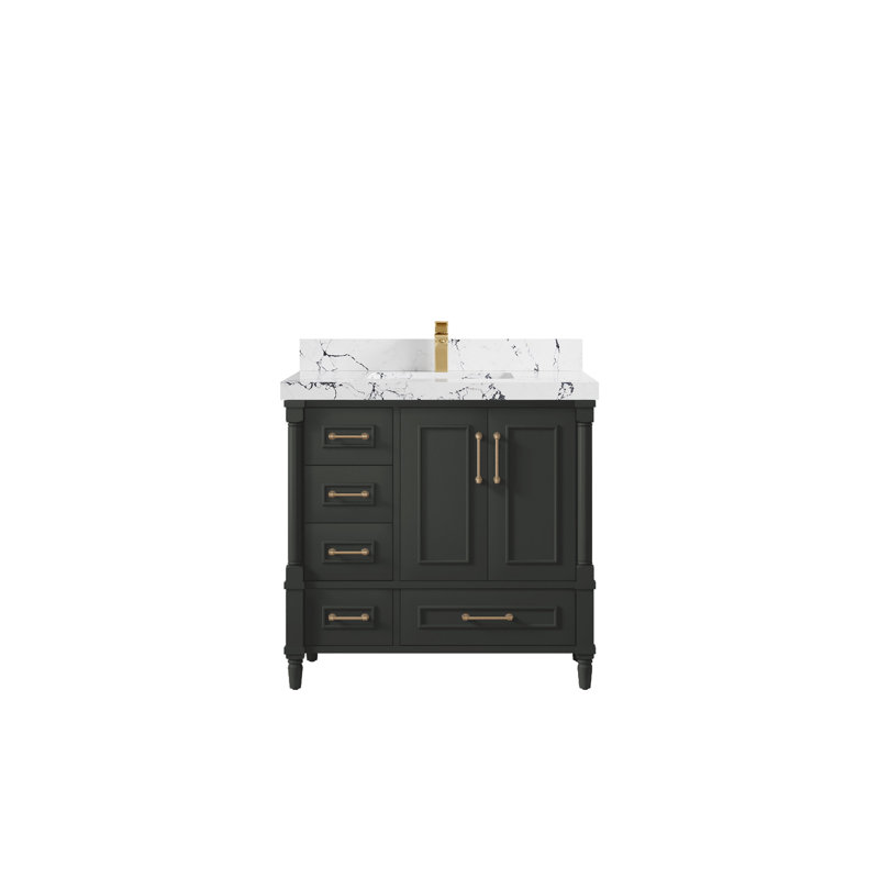 Aberdeen 36'' Single Bathroom Vanity with Top, Viola Night