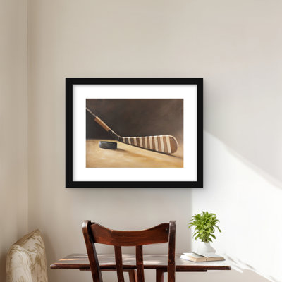 Stick and Hockey Puck - Black Man Cave