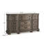 Commode large Arie, 9 tiroirs courbés, brun clair antique