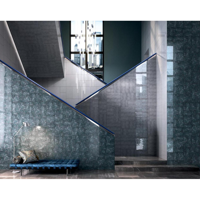 Peltro Mud 7.75" x 23.38" Decorated Glass Tile