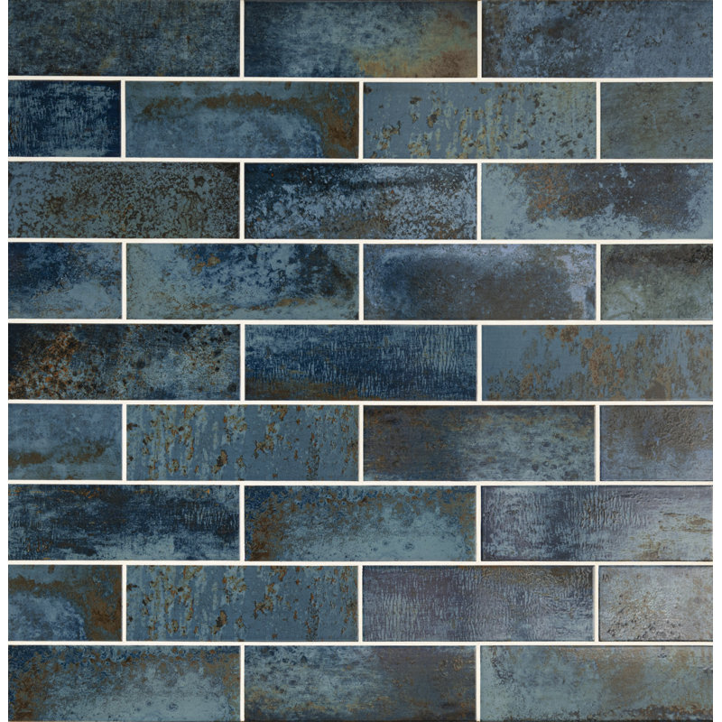 Carrelage mural 4 "x 12" Metallo, Indico