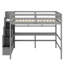 Lit mezzanine avec bureau, tablettes de rangement et escalier-733951681