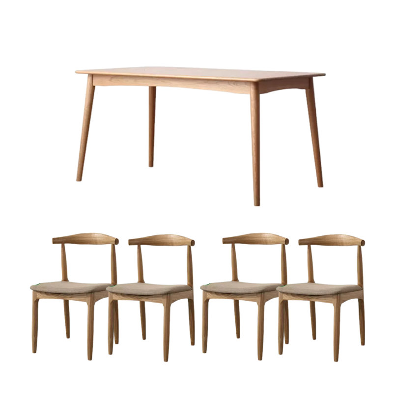 Table rectangulaire en bois massif domestique simple, 5