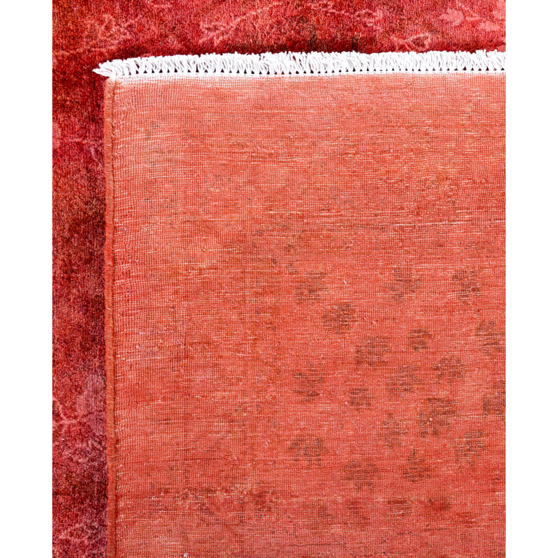 Overdyed Hand-Knotted Wool Modern-Contemporary Red Area Rug 6' 0" x 9' 8"
