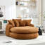 Canapé surdimensionné ovale rembourré à billes, canapé paresseux avec 3 grands coussins et 2 petits coussins, dossier enveloppant pour adultes, canapé à billes en chenille-282140268