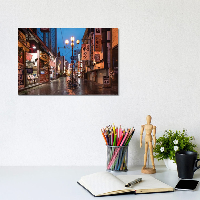 Dotonbori District, Osaka, Kansai, Japan by Jan Becke - Wrapped Canvas Print, 20.32 cm H x 30.48 cm W