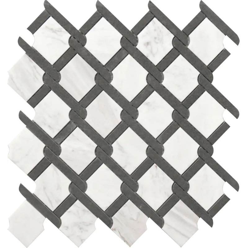 Medallion 12" x 12" Marble Novelty Mosaic Tile