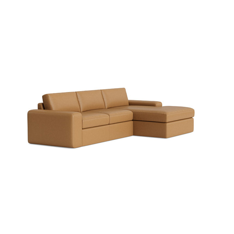 The OG Leather Chaise Sectional, Right Hand Facing, Bison Butterscotch Top Grain Leather
