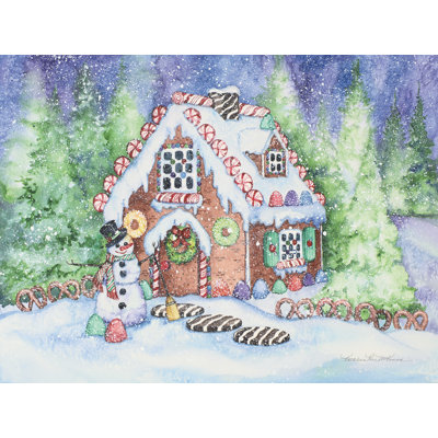 «Gingerbread House» par Kathleen Parr Mckenna - reproduction d'art sur toile tendue
