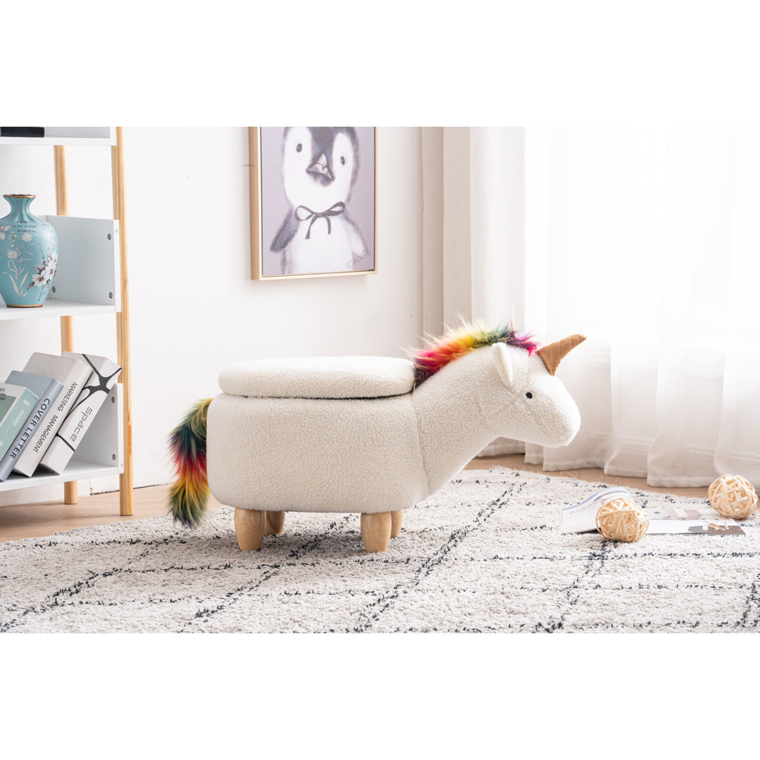 Bough 14.17" Wide Unicorn Storage Ottoman Zoomie Kids