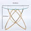Table de salle à manger réglable avec pieds en métal doré et verre trempé, solution moderne d'économie d'espace pour le salon, surface stable et facile à nettoyer - moins de 34,98 po de largeur, 29,14 po de hauteur,