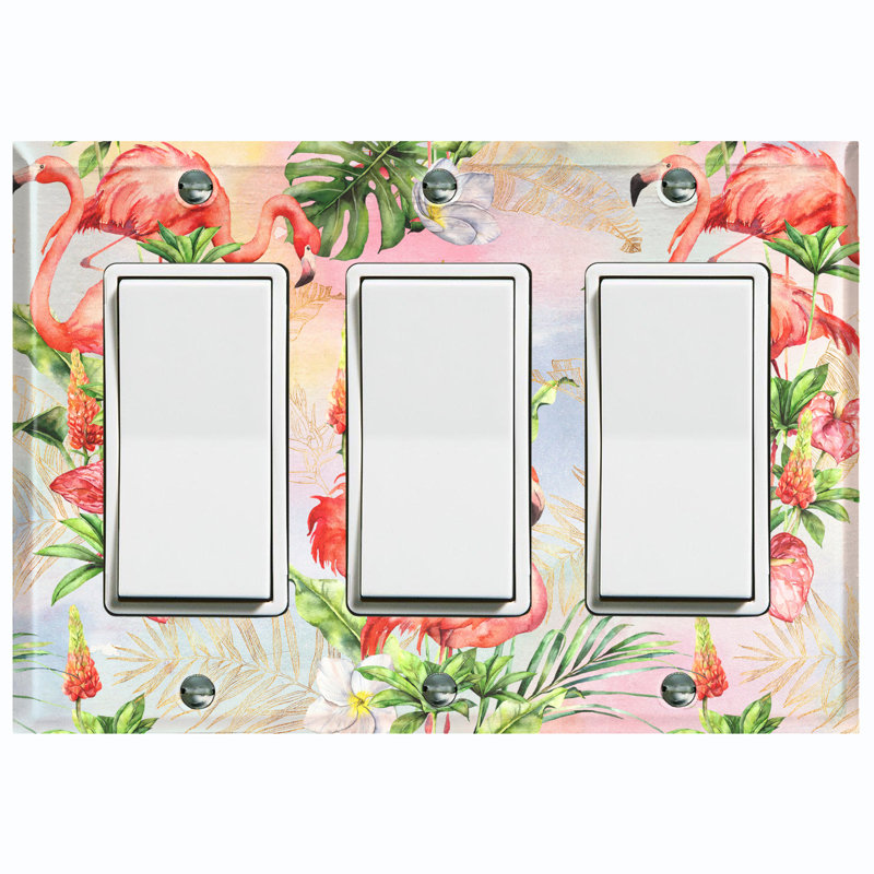 Patterned 3 - Gang Toggle Light Switch Standard Wall Plate