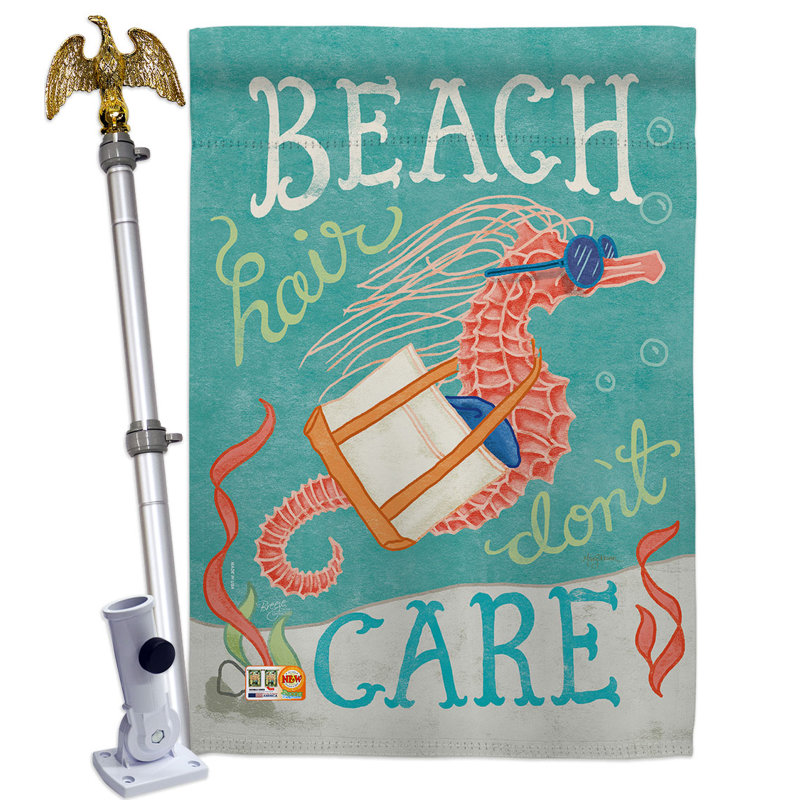 Ensemble de drapeaux en polyester 40 x 28 po Seahorse Beach