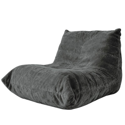 Fauteuil à billes ergonomique à 5 positions, tissu en chenille de soie argentée brillante, design antidérapant, couleurs décoratives, flanelle gris chaud, lecture dans le vestibule, profondeur de 43,7 po, largeur de 35,74 po, hauteur de 25,82 po, 34,92 po
