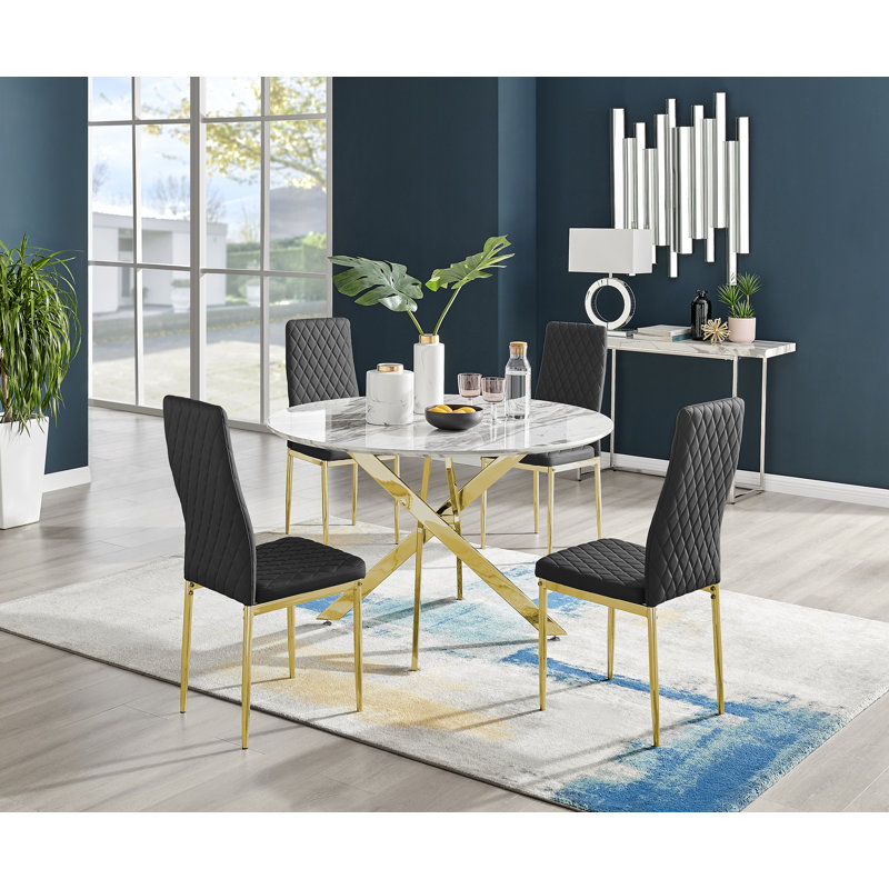 Eubanks Dining Set, 4, Black