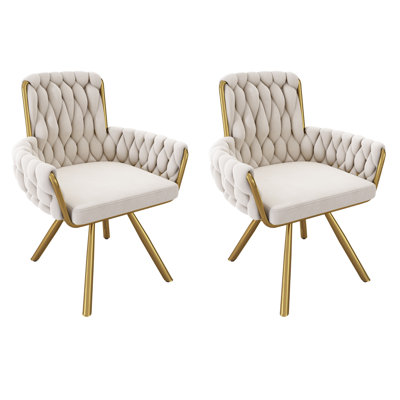 Avakate 46cm H Velvet Upholstered Metal Armchair