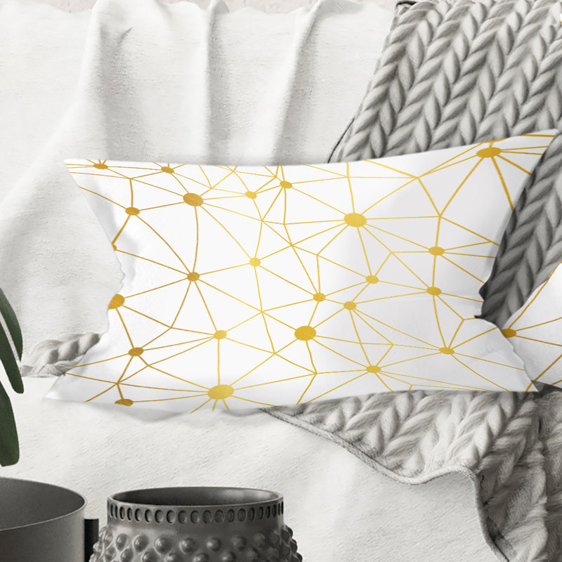 Coussin Golden Grid I - Mid-Century Modern