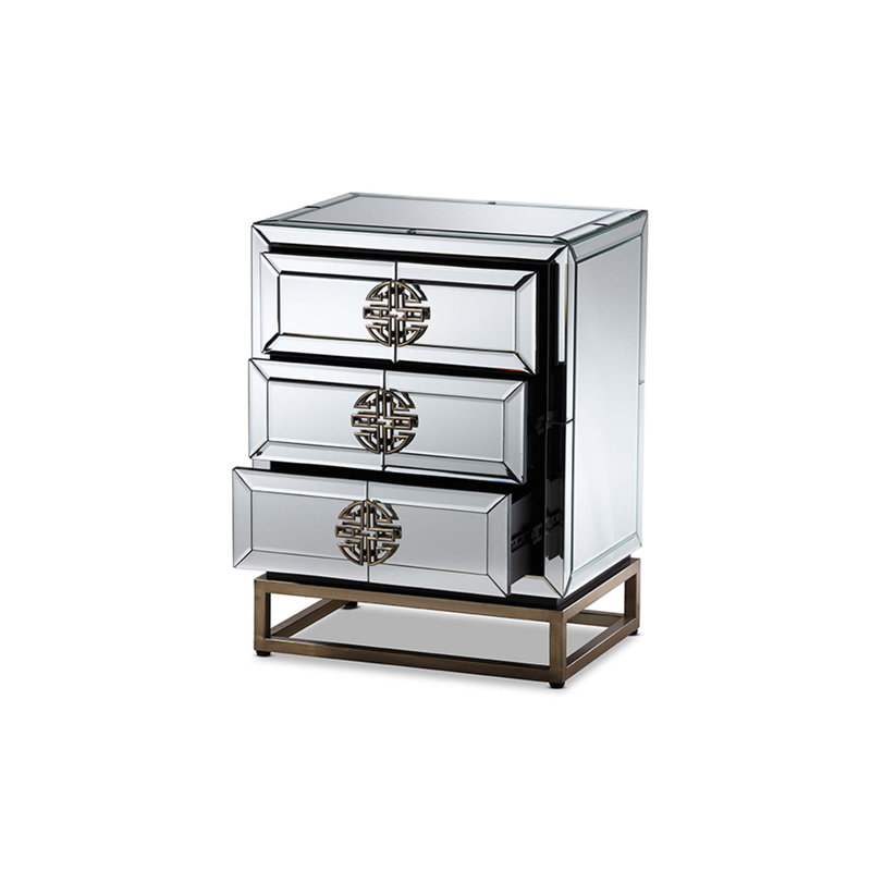 Table de chevet 3 tiroirs Baillee Glam And Luxe