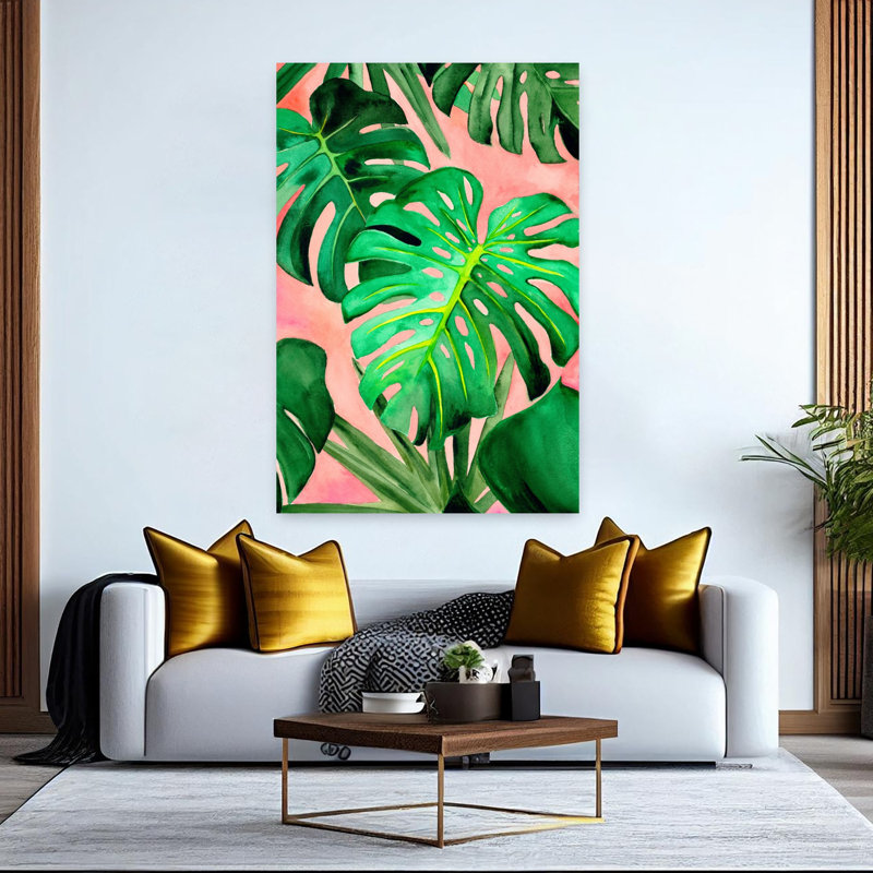 Contemporary Art Abstract Contemporary Flower Plant Art by Christine Lindstrom - Wrapped Canvas Print