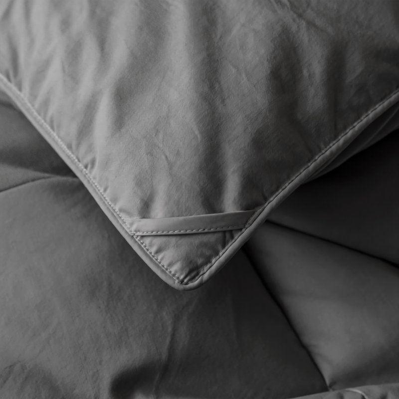  Goose Down Feather Comforter,Luxury Pinch Pleat Duvet Insert 100% Cotton Shell All-Season Breathable&Fluffy Bedding Comforter With 8 Tabs