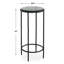Table d'appoint hexagonale, plateau rond en verre recyclé de 12 po, structure en fer noir-118778150