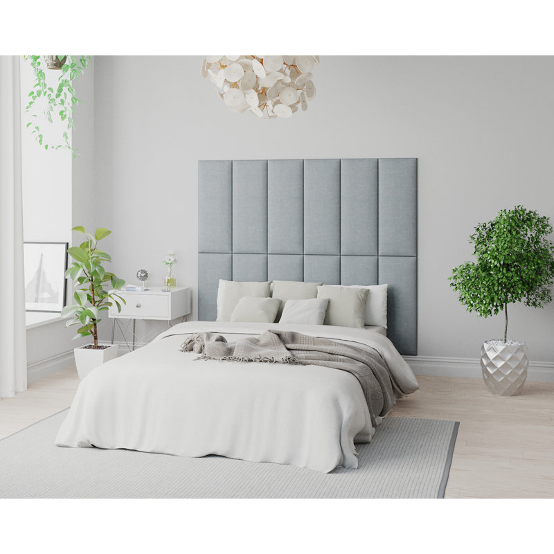 Kara-Yvonne 30 cm x 75 cm Peel and Stick Upholstered Wall Paneling in Sky