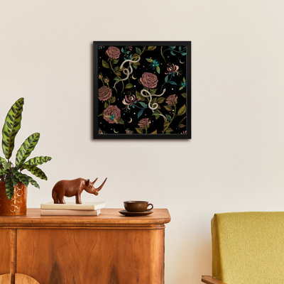Rose et chèvrefeuille II - reproduction d'art murale - affiche de galerie