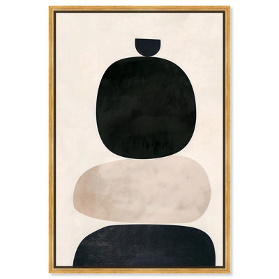 Pebble Pillars III, toile moderne boho abstraite par Art Remedy