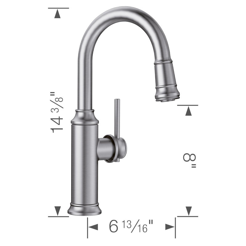 Robinet de bar rétractable Empressa, Acier inoxydable