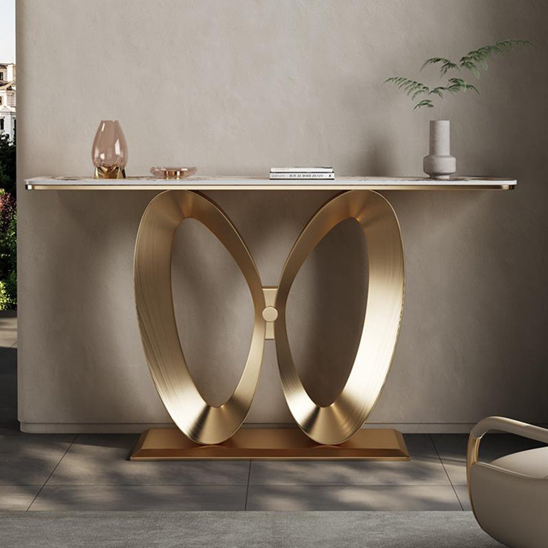 Console en pierre frittée de style italien, H 33,4 po x l 47,2 po x P 13,7 po