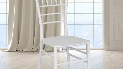 Elegant Mahogany Brown Resin Chiavari Stackable Chair