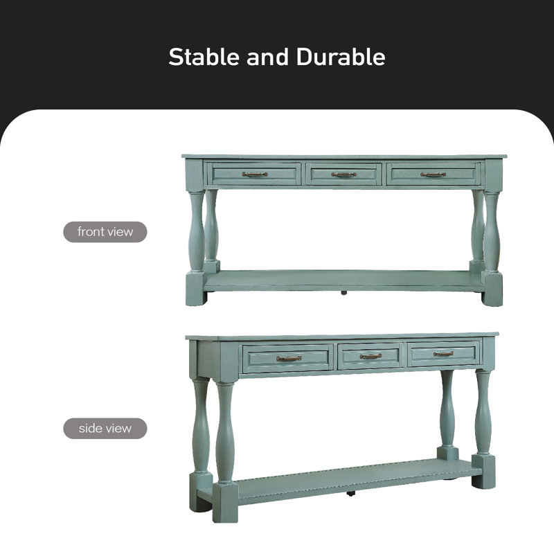 Vasilos 63.4'' Console Table, Retro Blue