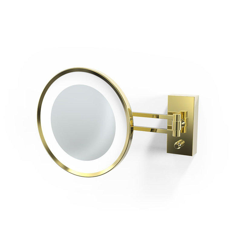 Spiegel Metal Lighted Wall Mirror, Shiny Gold