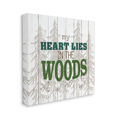 «Heart Lies In Woods», citation de camping, pin, croquis, conception par Kim Allen - impression d'art graphique