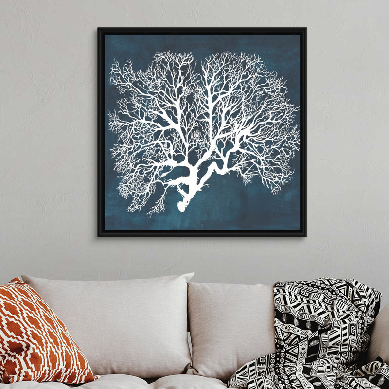 «Inverse Sea Fan III», art mural sur toile, H 38 po x l 38 po x P 2 po, Cadre noir