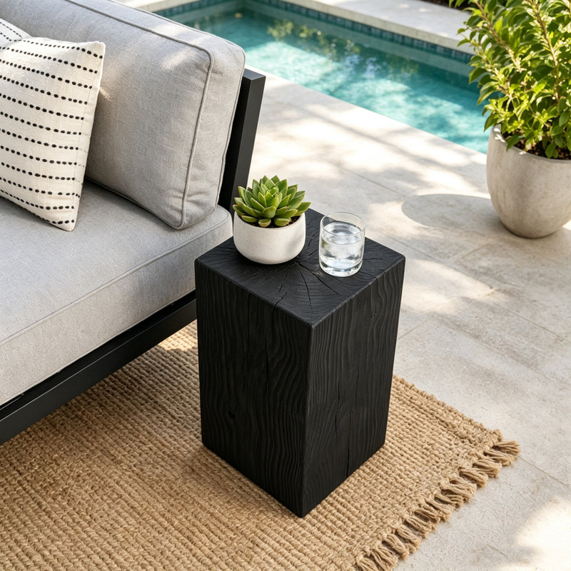 Table de bout, Noir, H 27,75 po